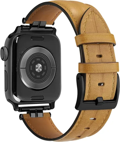 Miniatura 8 de Correa de cuero compatible con correas de Apple Watch para hombres de 38/40/41/42/44/45/46/1.929 in, correa de cuero genuino para iWatch Series 10