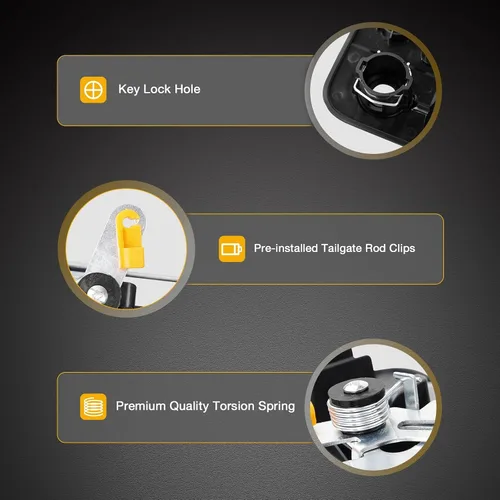 Miniatura 4 de Gledewen Manija de pestillo de portón trasero con llave para Toyota Tundra 2007-2013 Reemplaza # 69090-0C040, 690900C040, 81213