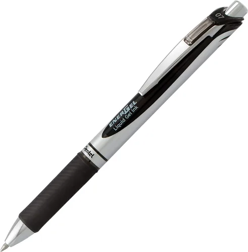 Miniatura 4 de Pentel EnerGel RTX Bolígrafos de tinta de gel, punta de metal de 0.7mm, tinta color negro / rojo / azul, paquete de 3 (BL77BP3M), surtido