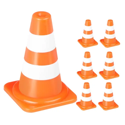 Miniatura 15 de Alyoen 30 piezas conos de tráfico mini de 1", pequeños conos naranjas en miniatura, pequeño juguete navideño para niños, juguete de cono de bloque