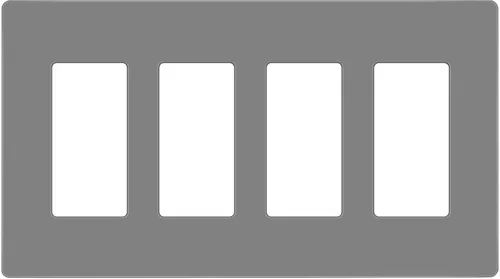 Miniatura 45 de ENERLITES Placas de pared decorativas sin tornillos, cubiertas de tomacorrientes seguras para niños, tamaño de 4 posiciones, 4.68" H x 8.30" L, Negro
