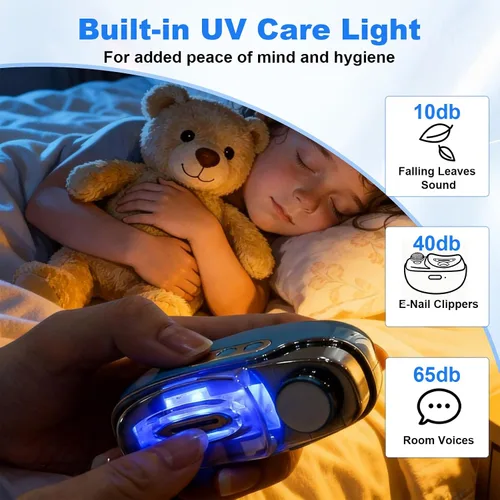 Miniatura 2 de Cortaúñas eléctrico, cortaúñas eléctrico de 3 velocidades para personas mayores y adultos, recortador de uñas eléctrico para bebés