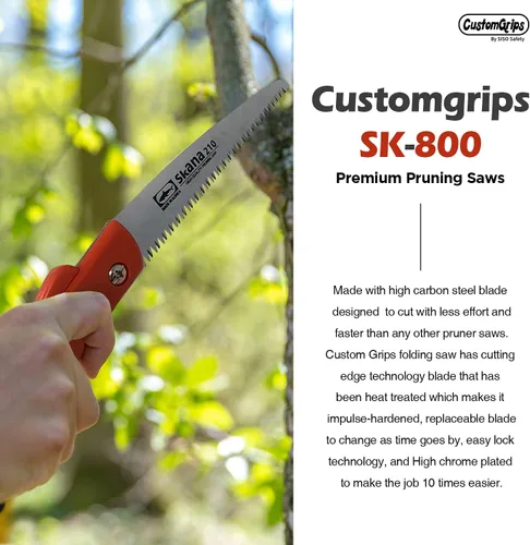 Miniatura 2 de CustomGrips CustomGrips SK-800 - Sierra plegable profesional de dientes medianos de 8.3 pulgadas + hoja es reemplazable