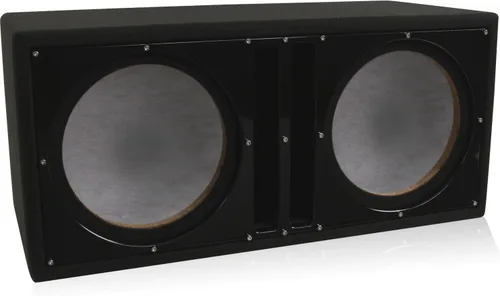 BELVA Caja de subwoofer doble con puerto de coche de 10 pulgadas, MDF de 3/4 pulgadas, Polyfil preforrado incluye deflector azul personalizado