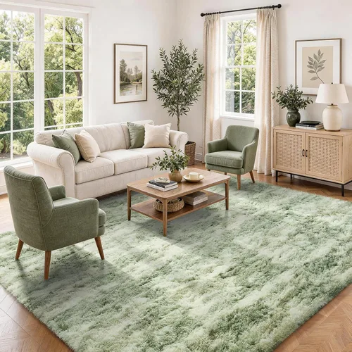 Miniatura 187 de Ophanie Alfombra Verde de Césped, Alfombras de Área para Dormitorio, Alfombra Shag Esponjosa de 4x6 pies, Suave Peluda Afelpada Linda para Niños 7