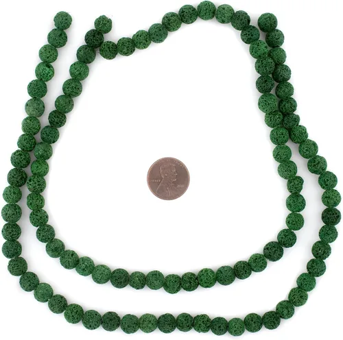 Miniatura 2 de TheBeadChest Cuentas de lava volcánica verde (0.315 in)