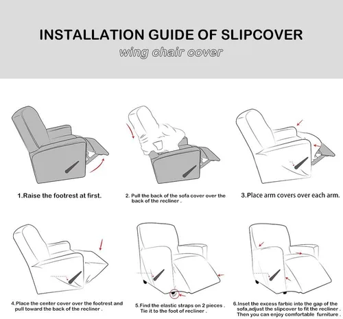 Miniatura 7 de Funda para silla reclinable, mezcla de poliéster, suave, para sofá, fundas protectoras elásticas con parte inferior elástica, tela tejida jacquard