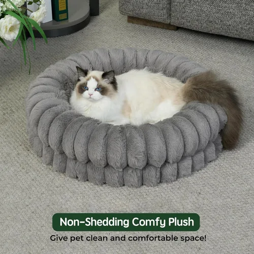 Miniatura 2 de BALANCE Cama de lujo para perros en forma de dona, camas redondas de 23 pulgadas para perros pequeños, lavable, cama ortopédica calmante