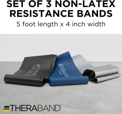 Miniatura 3 de THERABAND Resistance Bands Set, Elastic Bands for Exercise & Physical Therapy, Strength Training for Upper & Lower Body Fitness