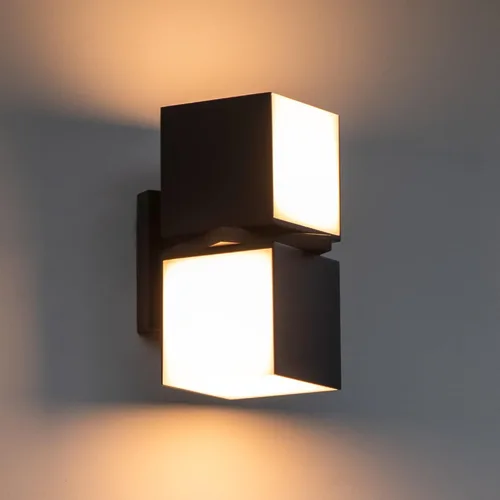 Miniatura 9 de LUTEC Cuba 3000K 1100LM LED Integrado Porche Pared Luz Exterior e Interior Dormitorio LED Pared Farol Sconce-Negro