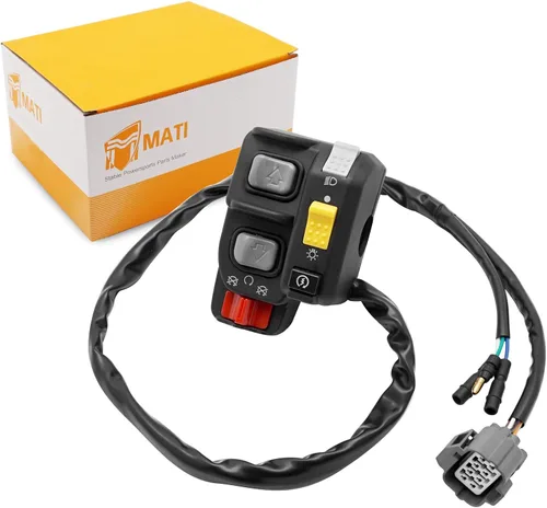 Miniatura 8 de Interruptor de control de manillar compatible con Honda Recon 250 ES TRX250-TE Interruptor de botón de arranque y parada de faros delanteros