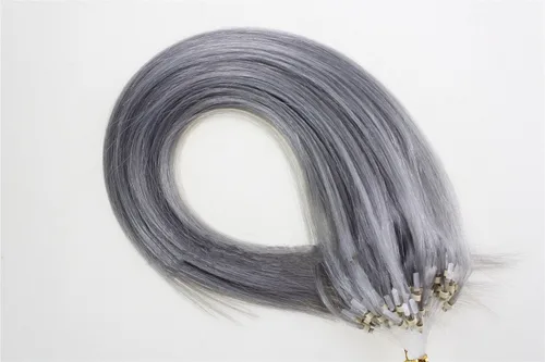 Miniatura 3 de Extensiones de cabello humano Remy, cuentas de micro anillo, punta de bucle, 100S AAAAAA (16 pulgadas, 0.01 oz/s, 10 marrón ceniza)