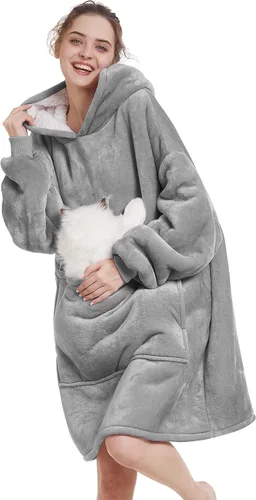 Miniatura 10 de Aemilas Wearable Blanket Hoodie - Warm Sherpa Blanket Sweatshirt as Gifts for Adult Women Mom Men, One Size Fits All