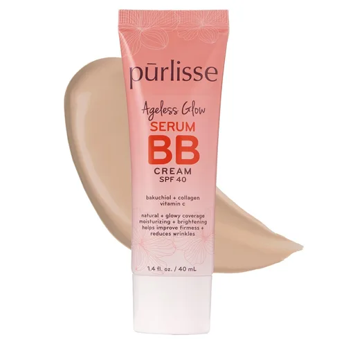 Miniatura 11 de pūrlisse Ageless Glow Serum BB Cream SPF 40 - Glow BB Cream con SPF enriquecido con Bakuchiol y vitamina C para ayudar a mejorar la firmeza y Dorado