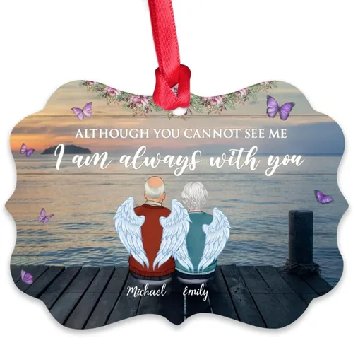 Miniatura 22 de Gossby Adorno conmemorativo de Navidad personalizado – Pérdida de padre estoy siempre contigo (padre, hija) personalizado para decoración de árbol