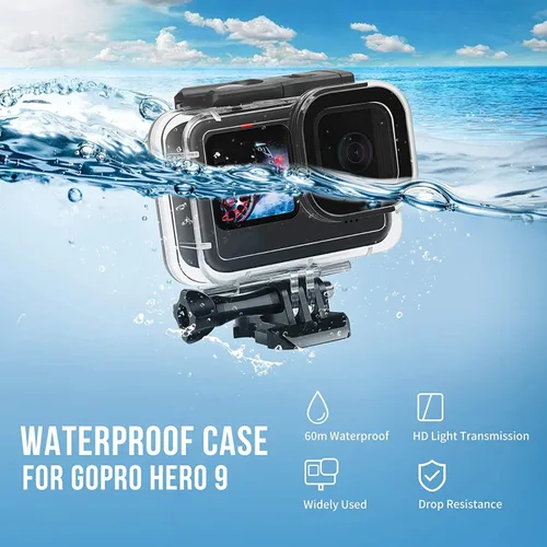 Miniatura 2 de SHOOT Kit de funda impermeable para GoPro Hero 12/11/10/9, carcasa protectora de buceo, con protector de pantalla y 12 piezas antivaho inserto