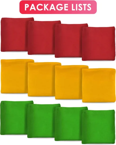 Miniatura 2 de TINDTOP Puf para lanzar (3.9 x 3.9 pulgadas, 3.5 onzas), 12 unidades de Cornhole al aire libre, juegos de lona coloridos, bolsas de frijoles