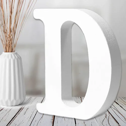 Miniatura 30 de AOCEAN Letras de madera blanca de 6 pulgadas, letras de madera sin terminar para decoración de pared, letras de pie, rebanadas, decoración