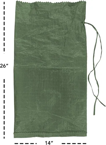 Miniatura 3 de AK TRADING CO. Sacos de arena de polietileno de 14 x 26 pulgadas con protección UV y lazos integrados, barrera de agua de inundación, bolsas de Verde