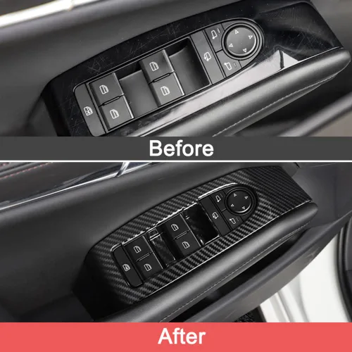 Miniatura 2 de AOKIO Compatible con Mazda 3 2020 2021 2022 2023 2024 2025 Accesorios Panel de Interruptor de Ventana de Puerta Cubierta Moldura de Botón de Control