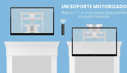 Miniatura 2 de MOUNT-IT! Soporte de pared motorizado para TV con chimenea Soporte de montaje de mantel eléctrico desplegable con control remoto, capacidad