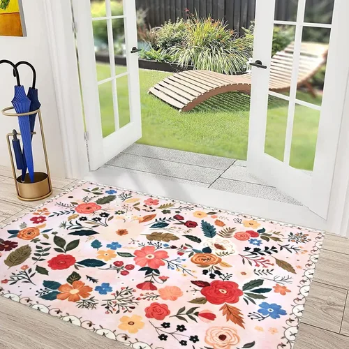 Miniatura 21 de Alfombra a cuadros de 2 x 3 pies, alfombra negra y blanca moderna para entrada interior, alfombra pequeña lavable a cuadros para baño, alfombra