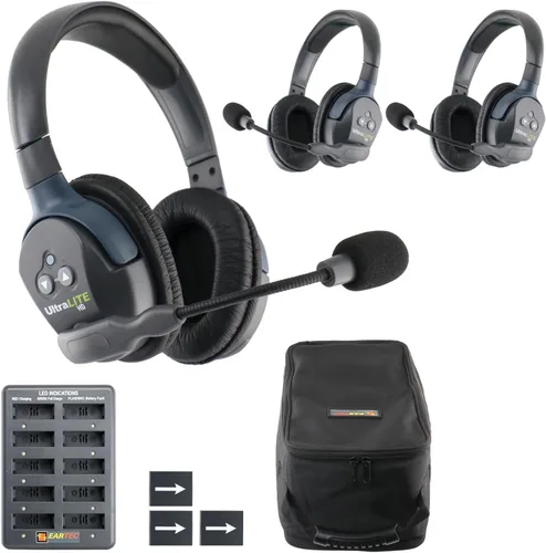 Miniatura 8 de EARTEC UL2D Ultralite HD Sistema de auriculares de intercomunicación inalámbrico, comunicación dúplex completo para 2 personas, oreja dual, alcance