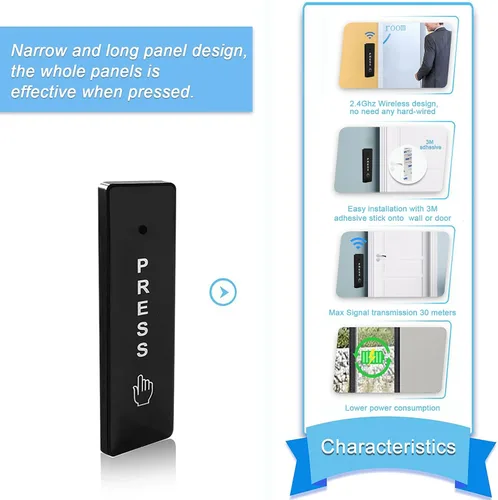 Miniatura 4 de Control de acceso WiFi de 2.4 GHz, 400 libras, fuerza de retención electromagnética, kit de sistema de bloqueo de puerta magnético eléctrico