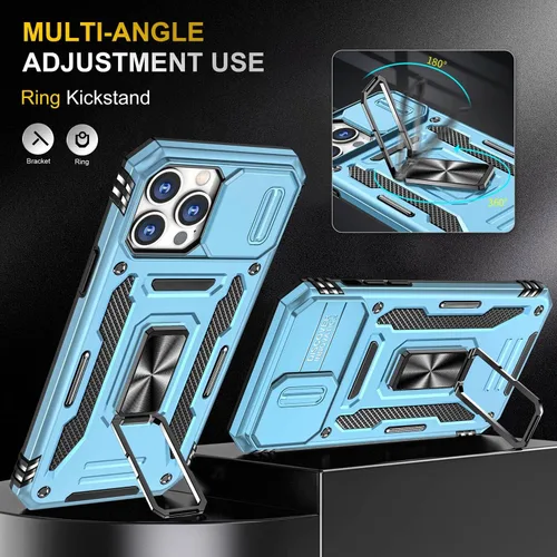 Miniatura 46 de Funda para iPhone 13 Pro con funda para cámara, con soporte de anillo para soporte, con función de montaje magnético para automóvil, para iPhone 13