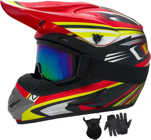 Miniatura 9 de Cascos de Dirt Bike para Jóvenes de Moda para Niños, Motocross, Motocicleta, BMX, ATV, Todoterreno, Cuatro Ruedas, Cascos Integrales para Bicicleta