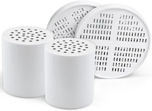 Cartucho de repuesto de filtro de ducha de 2+2, 20 etapas y cartuchos de vitamina C + E + A, compatible con ducha AquaHomeGroup, filtro de cabezal