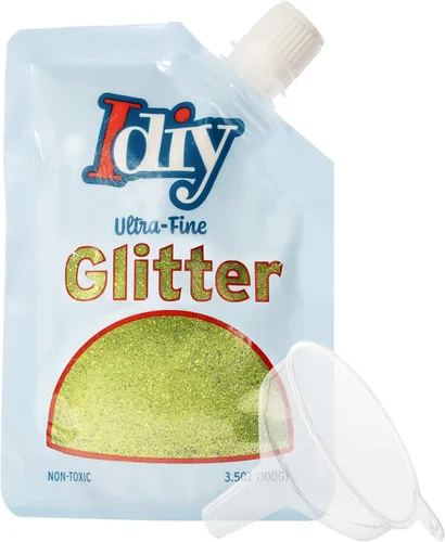 Miniatura 10 de iDIY - Brillantina ultra fina azul aguamarina (3.5 onzas), purpurina extrafina con bolsa de boquilla fácil de verter y embudo para resina, slime