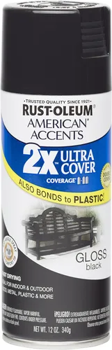 Miniatura 13 de Rust Oleum 280718 American Accents Ultra Cover 2X - Pintura en aerosol, color blanco brillante, 12 onzas Blanco satinado