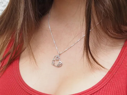 Miniatura 3 de Alef Bet by Paula Collar de estrella de David, colgante de corazón de plata de ley, regalo de joyería judía para mujer