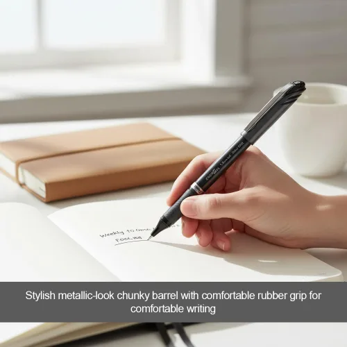 Miniatura 5 de Pentel ENER-GEL NV - Bolígrafo de gel líquido, 0.039 in, barril, tinta negra, caja de 12 unidades (BL30-A)
