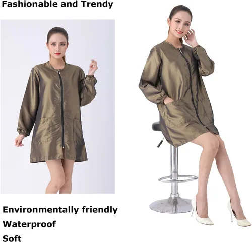 Miniatura 2 de Chaqueta unisex profesional para estilista, uniforme de cosmetología, cremallera, capa de peluquería, ropa de trabajo, peluquería, belleza, spa