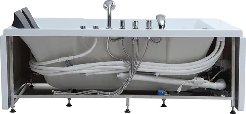 Miniatura 9 de Empava Bañera de hidromasaje de 72 x 48 pulgadas para pareja, bañera de hidromasaje de 1125 W con luz, hidromasaje, cromaterapia, certificado ETL