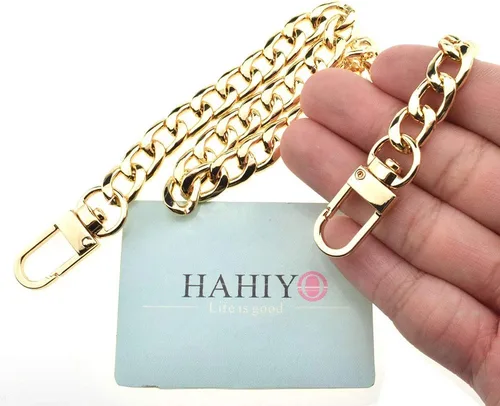 Miniatura 22 de HAHIYO Correa metálica de cadena para bolso de 43.3' de oro para bolso cruzado, bandolera y bolso de mano, cómoda y plana de 0.4' de ancho, extra