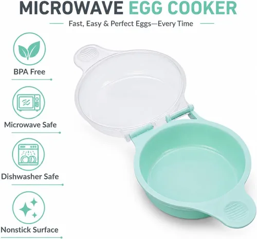 Miniatura 2 de Cocedor de huevos para microondas para sándwiches y tortillas, escalfador de huevos en microondas sin BPA, máquina para hacer huevos fritos, máquina