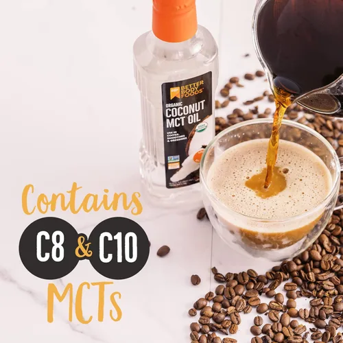 Miniatura 5 de BetterBody Foods Aceite orgánico MCT de coco – Aumenta la energía, apto para dieta cetogénica, C8 y C10, sin gluten, 16.9 oz (paquete de 2)