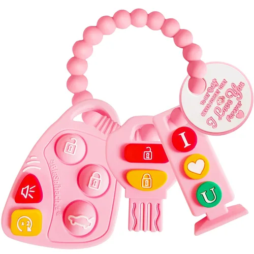 Miniatura 7 de BIGSPINACH Llaves de dentición para bebés, juguetes de 6 a 12 meses, juego combinado de mordedor gótico para automóvil, controlador remoto