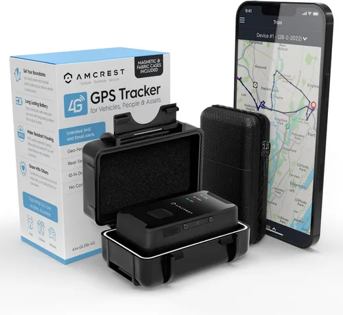 Amcrest - Rastreador de vehículos con GPS GL300 (4G LTE), portátil, pequeño, seguimiento en tiempo real y oculto para vehículos, autos, niños y