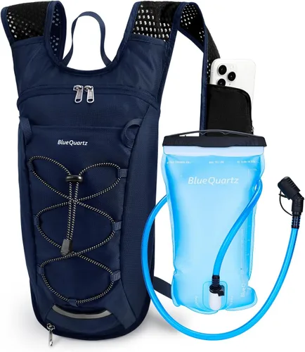 Miniatura 12 de Blue Quartz Mochila de hidratación con bolsa de agua de 2 L, mochila de agua de senderismo para mujeres y hombres, mochila ligera de ciclismo