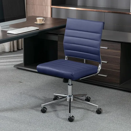 Miniatura 2 de Okeysen Silla de escritorio de oficina sin brazos, Silla giratoria ergonómica de sala de conferencias con respaldo medio, altura ajustable, silla