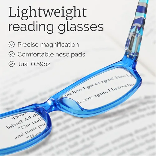 Miniatura 5 de Gaoye 2.25 Gafas de lectura para mujer, 6 unidades, anteojos de moda para mujer con bisagra de resorte, gafas de lectura de luz azul * Mezcla