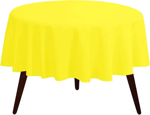 Miniatura 89 de Pomp Mantel Premium de Poliéster de 60" x 84" en Color Amarillo Plátano Tela Fácil de Cuidar, Resistente a Arrugas y Manchas Para Mesa Banana
