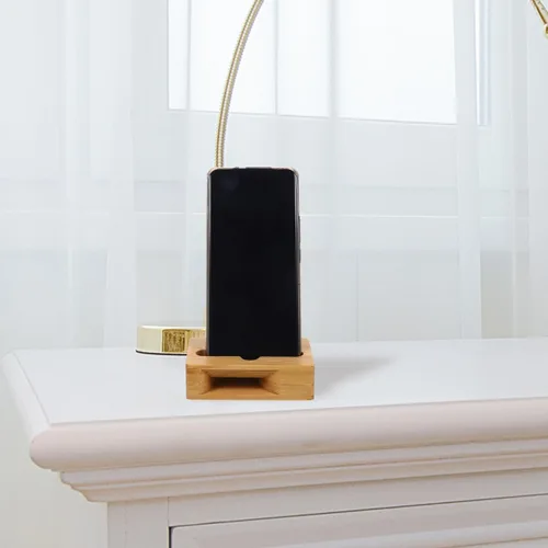 Miniatura 9 de Soporte de madera de bambú para teléfono con amplificador de sonido, soporte universal de escritorio para ver videos y llamadas, compacto, 3.9 x 2.4