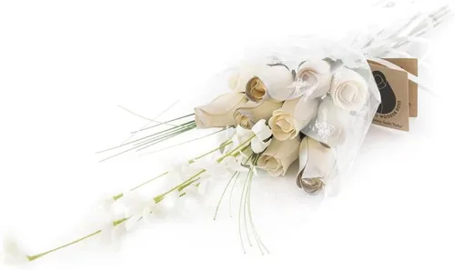 Miniatura 3 de Ramos originales de rosas de madera en 1, 2, o 3 docenas, Madera de abedul, 1 Docena