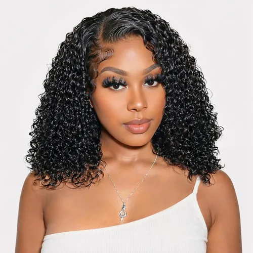 Miniatura 30 de Peluca de cabello humano estilo Bob, densidad del 220 %, pelucas de encaje frontal HD de 13 x 6 pulgadas, predepiladas, encaje transparente HD, sin
