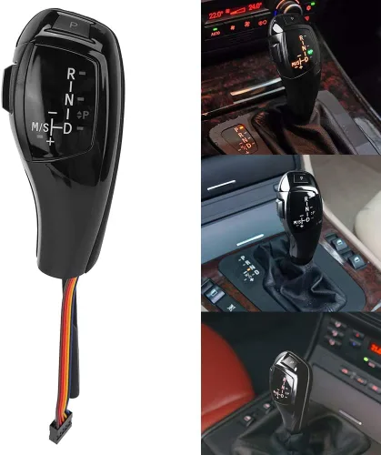 Miniatura 5 de Acouto Pomo de palanca de cambios automático para E46 E60 E61 Refit para coche F30 eléctrico LHD automático LED palanca de cambios Kit